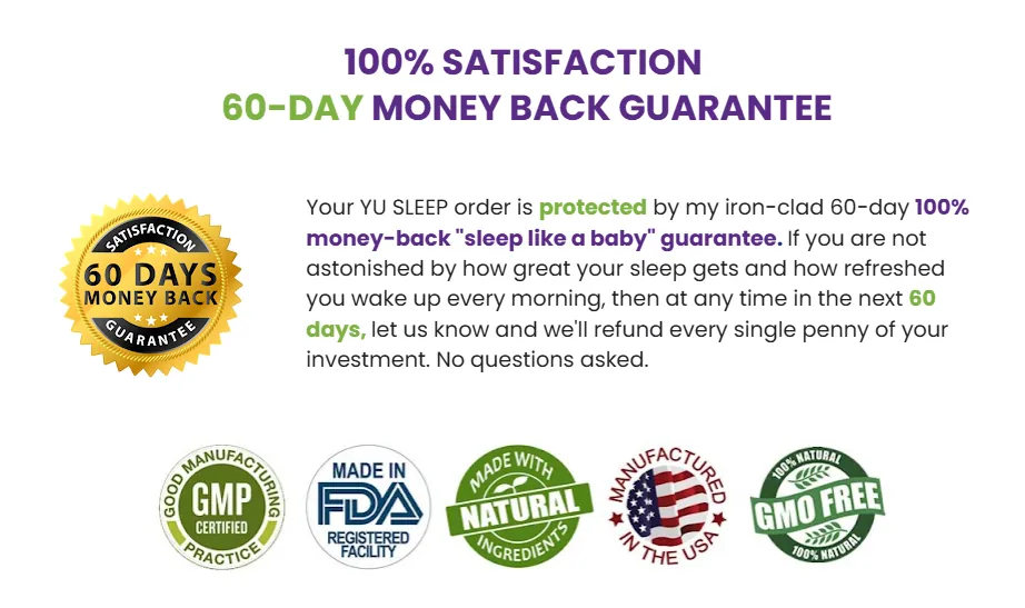 YuSleep Review (2026): Does This Natural Sleep Supplement Really Work? 19 YuSleep moneyback Gurantie