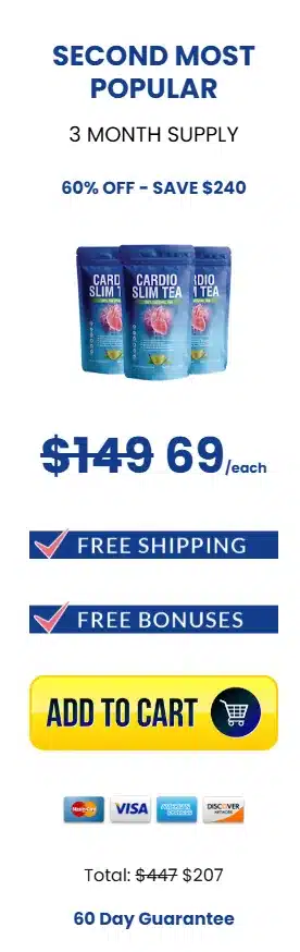 cardio slim tea 3 month supply